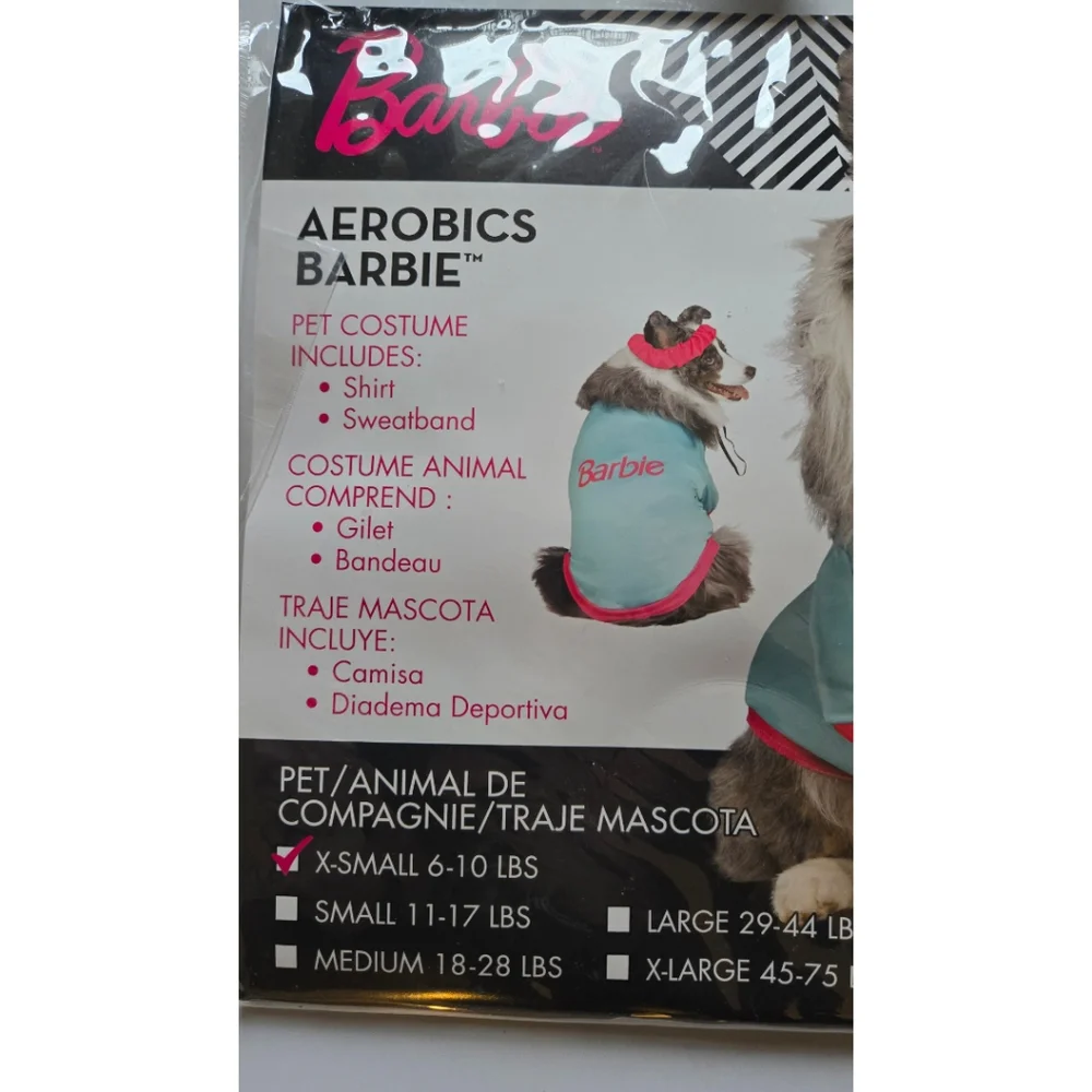 Barbie Aerobics Pet Costume SIZE SMALL.